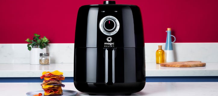 nutribullet® magic bullet Air Fryer on top of a white kitchen countertop