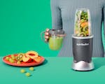 Product preview 2 of 7. Thumbnail nutribullet with cup on green background.